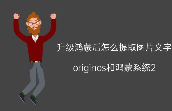 升级鸿蒙后怎么提取图片文字 originos和鸿蒙系统2.0哪个好？